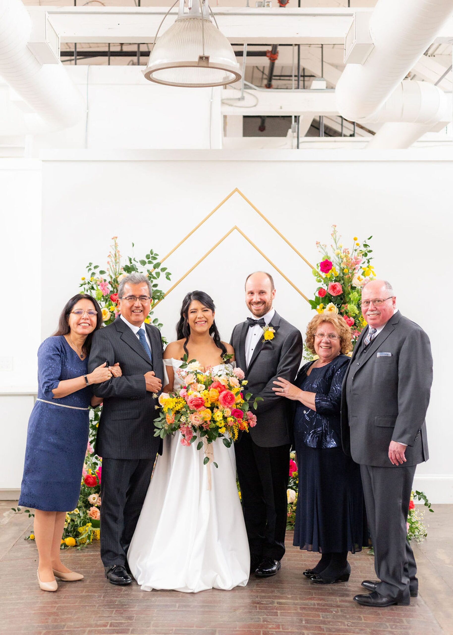 Micro wedding family portrait at the Dye House