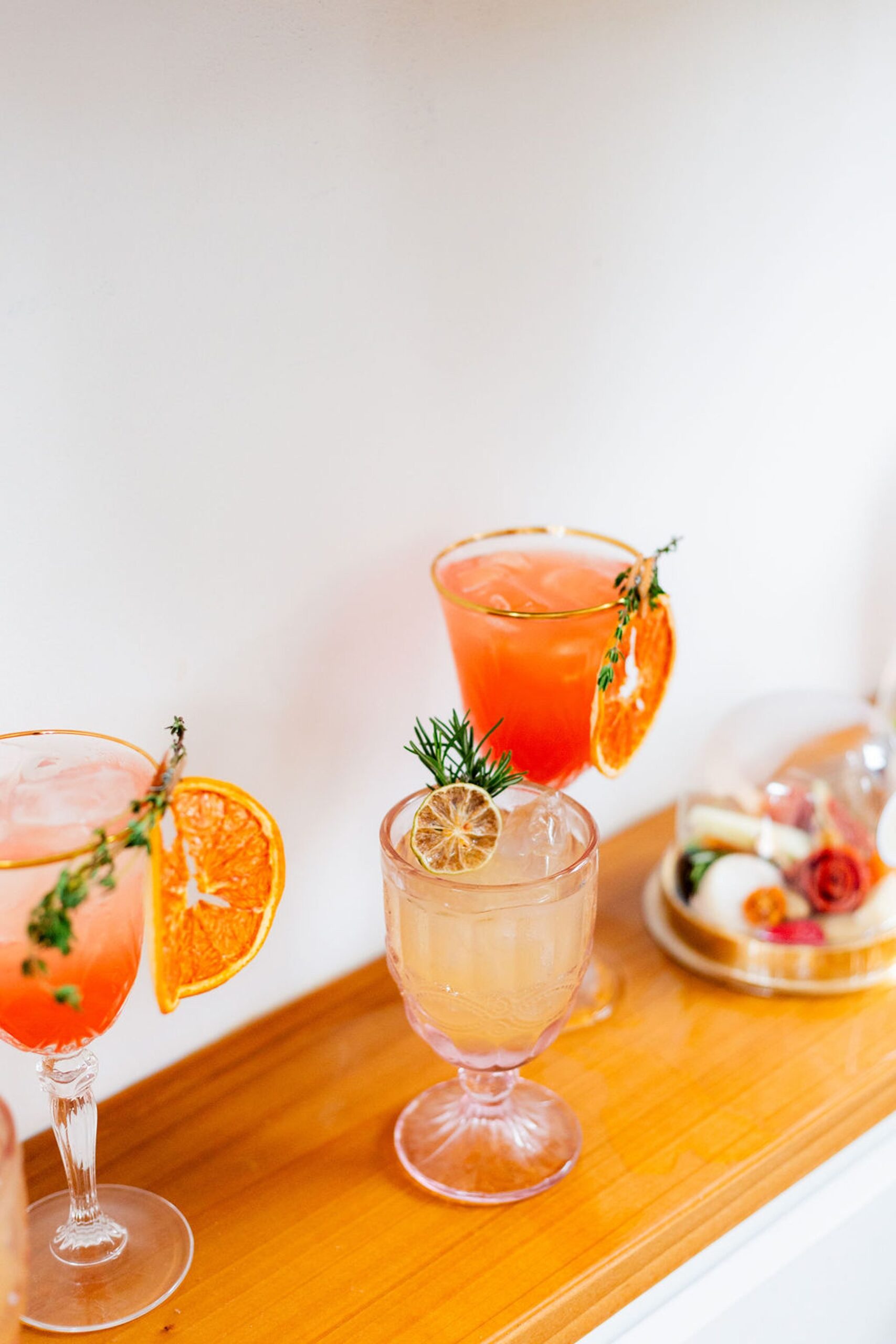 Citrus themed signature cocktail for Providence wedding