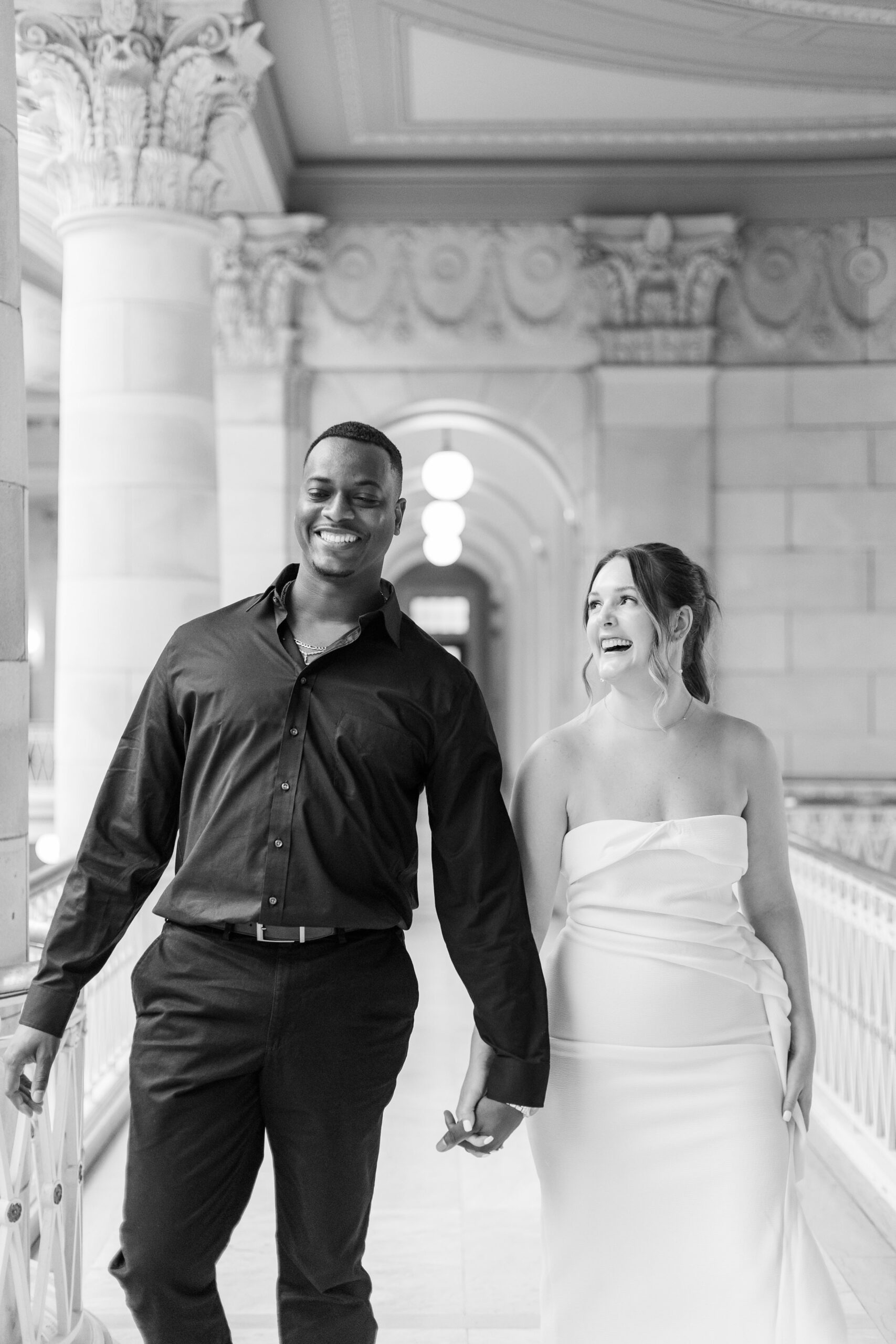 New England engagement photographer at City Hall 